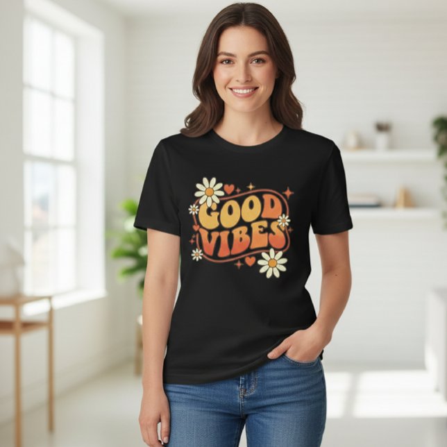 Camiseta Modern Womens Tshirts Daisy Black (Criador carregado)