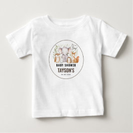 Camiseta Modern Woodland Animals Forest Boy Baby Shower
