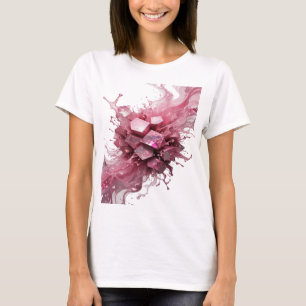 Camiseta Moderna Arte de Texto 3D em Prata CRISTAL EXPLOSÃO