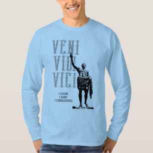 Camiseta Moderna citação motivacional Veni Vidi Vici Modelo