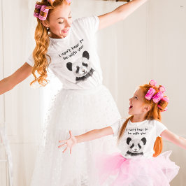 Camiseta Moderna citação Romântica com Panda Negra e Branca