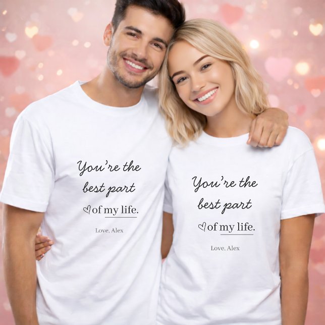 Camiseta Moderna com Citação de Amor Personalizada (Criador carregado)