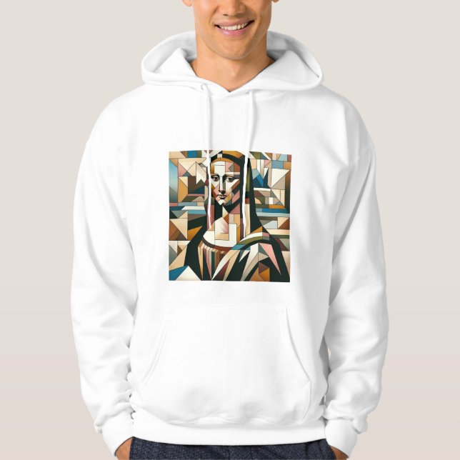 Camiseta Moderna da Mona Lisa em Estilo de Vitral (Frente)