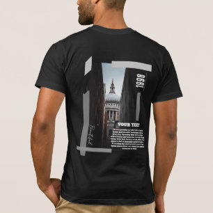 Camiseta Moderna de Edifício Urbano com Impressão