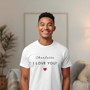 Camiseta Moderna de São Valentim Personalizada – E
