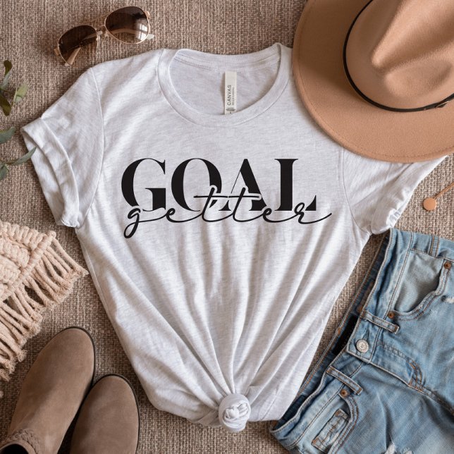 Camiseta Moderna de Script para Alcançar Metas (Criador carregado)