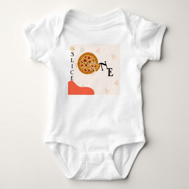 Camiseta Moderna Desarrumada Fatia Bebê Fatia Pizz (Frente)
