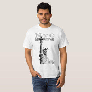 Camiseta Moderna dos Homens da Liberty Statue Nyc Manhattan