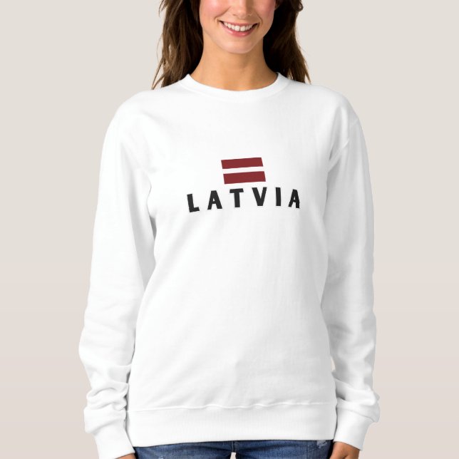 Camiseta Moderna Letónia País de Bandeira Latviano Souvenir (Frente)