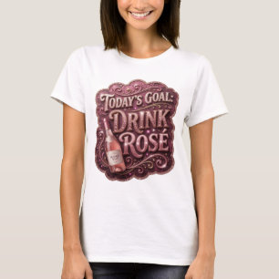 Camiseta Moderna Rosa CITAÇÃO DA META DE HOJE BEBE
