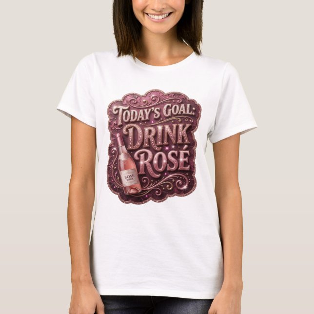 Camiseta Moderna Rosa CITAÇÃO DA META DE HOJE BEBE (Frente)