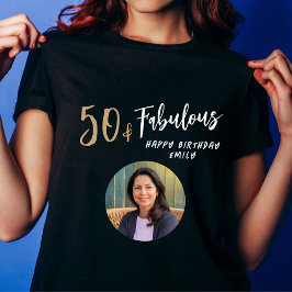 Camiseta Moderno 50 e Fabulosa Foto 50º Aniversário Negro