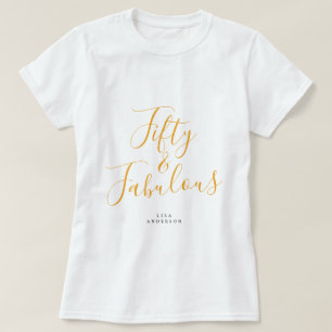 Camiseta Moderno 50 Fabuloso Nome Personalizado 50º Presen