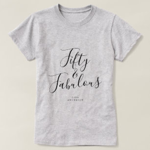 Camiseta Moderno 50 Fabuloso Nome Personalizado 50º Presen