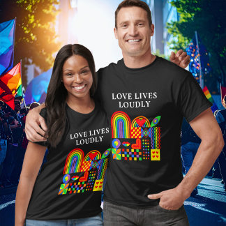 Camiseta Moderno Arco-íris do Mês do Orgulho Abstrato Geomé