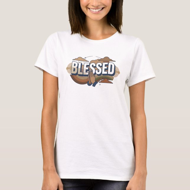Camiseta Moderno BLESSED 2D Design Original (Frente)