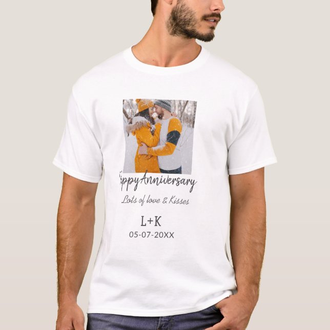 Camiseta Moderno Boho feliz aniversário adicione nome data  (Frente)