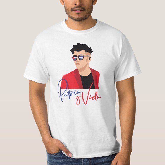 Camiseta Moderno Cubana Patria y Vida (Frente)