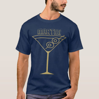 Camiseta Moderno de Meados do Século Dourado 2 Azeitona Mar