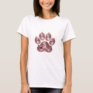 Camiseta Moderno Design com PAW Revestido a Prata e JOIA RO