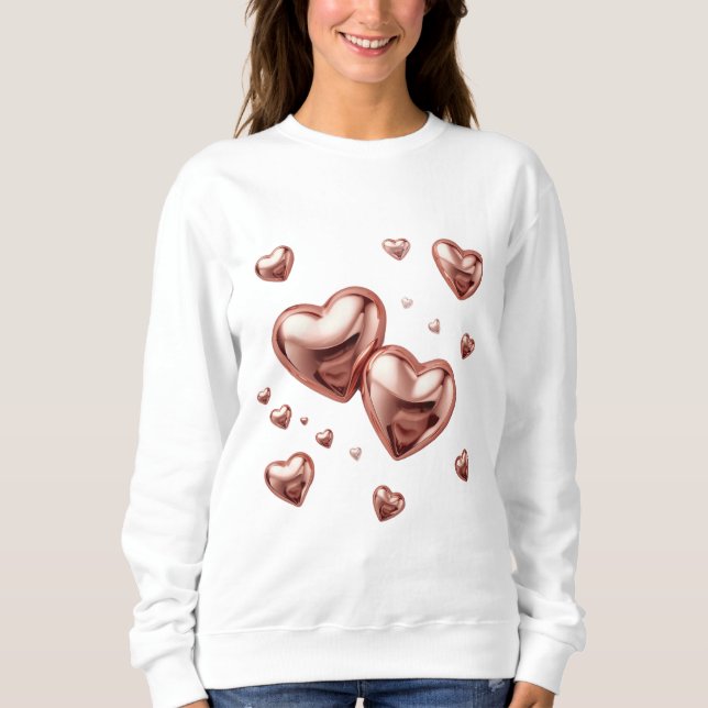 Camiseta Moderno Design de Amor Romântico para o Dia dos Na (Frente)