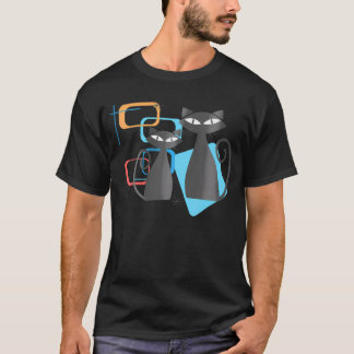 Camiseta Moderno do Gato Gêmeo do Século Médio