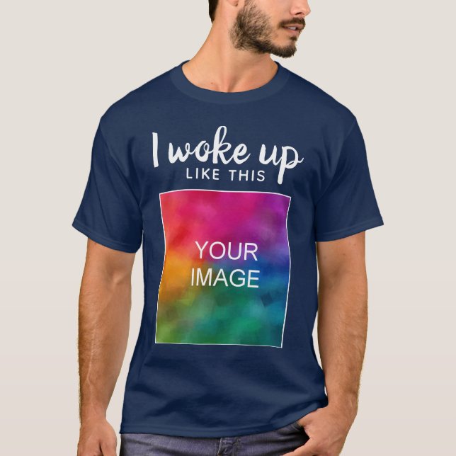 Camiseta Moderno Engraçado Costumado Que Acordei Como Este  (Frente)