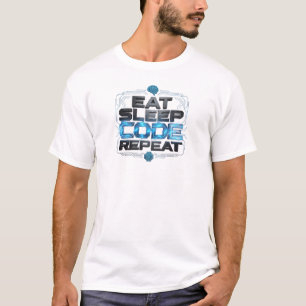 Camiseta Moderno ESTOUAR DORMIR CODIFICAR REPETIR Impressão