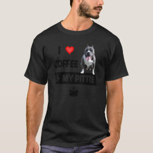 Camiseta Moderno Eu Amo Café E Meu Pittie Mãe Pai Pitbull