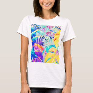 Camiseta Moderno Floral Abstrato Cor Pastel