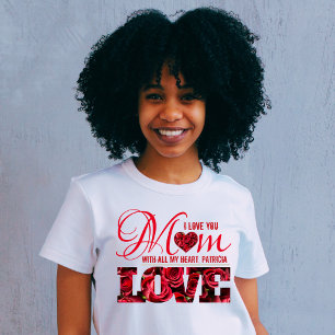 Camiseta Moderno Floral Eu Te Amo Mães Dias de as mães