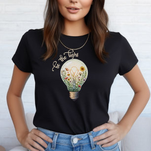 Camiseta Moderno Floral seja a citação de fé positiva leve