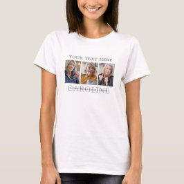 Camiseta Moderno Funeral/Memorial Personalizado com 3 Fotos