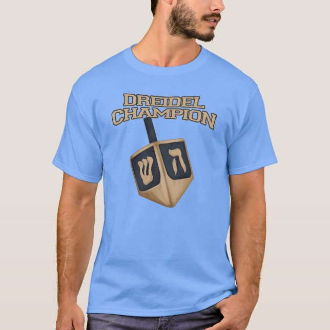 Camiseta Moderno Hanukkah Cute Dreidel Champion (Frente)