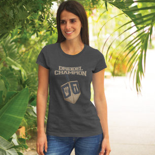 Camiseta Moderno Hanukkah Funny Dreidel Champion Mãe