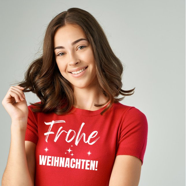 Camiseta Moderno Minimalista Frohe Weihnachten (Criador carregado)