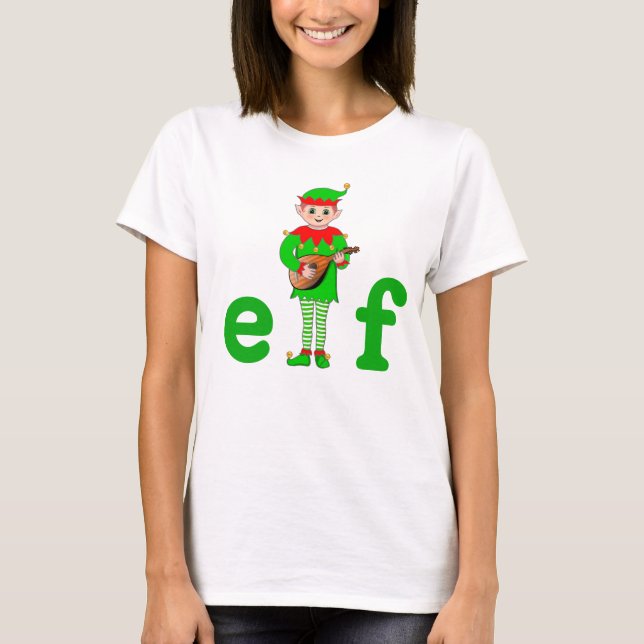 Camiseta Moderno Musical de Natal Elf (Frente)