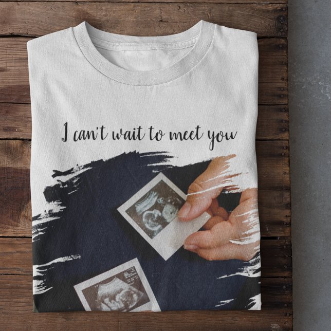 Camiseta Moderno Não Vê a Hora de Conhecer Você Papai | Son (Criador carregado)
