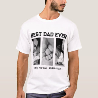 Camiseta Moderno Personalizado Melhor Pai do Mundo Foto Nom