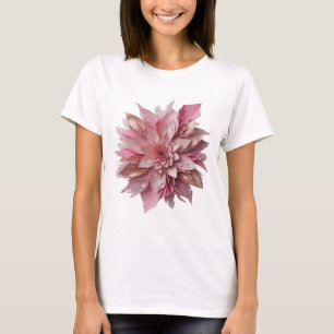 Camiseta Moderno Poder Floral em Prata Design Personalizado