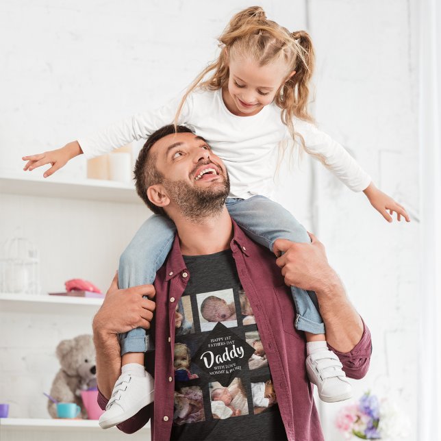 Camiseta Moderno | Primeiro Dia de os pais | Foto Collage T (Criador carregado)