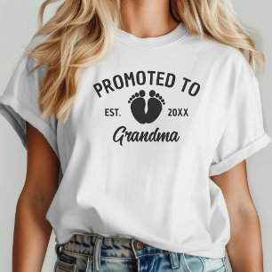 Camiseta Moderno Promovido Para Pegadas De Bebê Da Vovó