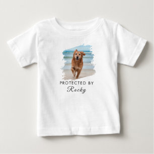 Camiseta Moderno Protegido Por Cachorro Foto e texto Person
