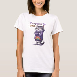 Camiseta Moderno Puramente Legal Gato Engraçado