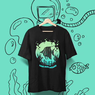 Camiseta Moderno Salve nossos oceanos Dia da Terra