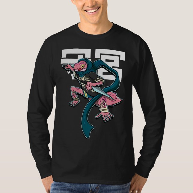 Camiseta Moderno Samurai Leopard Gecko Lizard Reptile (Frente)