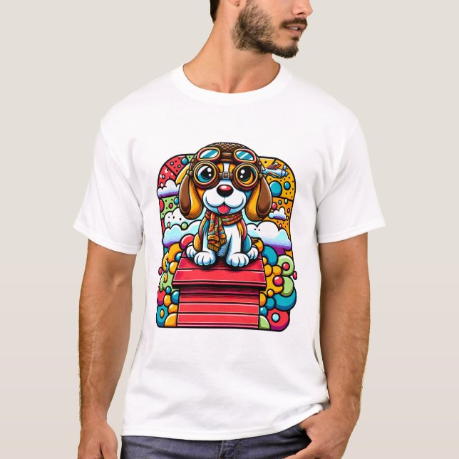 Camiseta Moderno Simples de Pet: Eu Amo Cão (Frente)