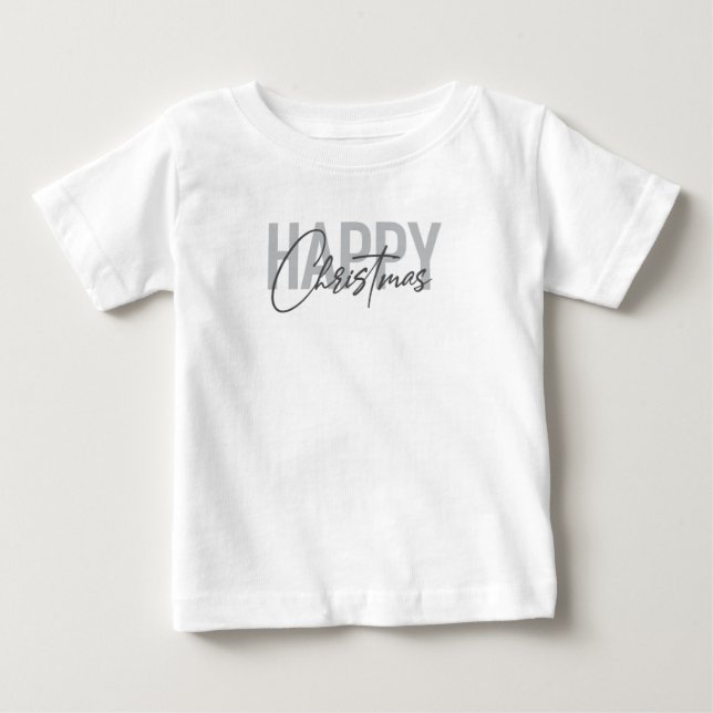 Camiseta Moderno, simples, design urbano Feliz Natal (Frente)