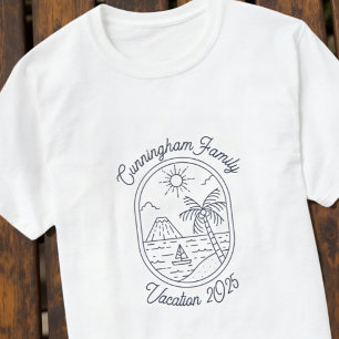 Camiseta Moderno Simples Frio Minimalista Férias em Família