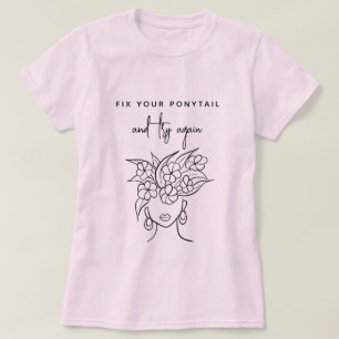 Camiseta Moderno Tente Novamente Mulher com Esquema de Plan